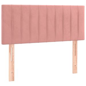 vidaXL cabecero con LED de terciopelo rosa 90x5x78/88 cm