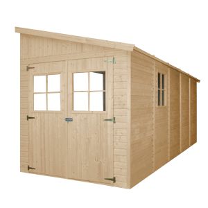 Galpão de madeira 10 m²  - h243 x 513 x 216 cm - TIMBELA M341