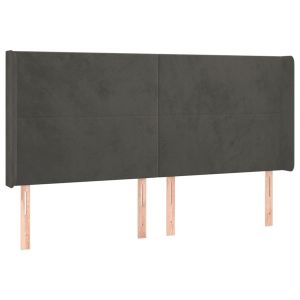 vidaXL cabecero con orejas de terciopelo gris oscuro 183x16x118/128 cm