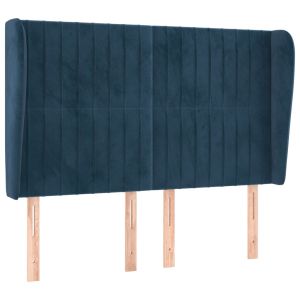 vidaXL cabecero con orejas de terciopelo azul oscuro 147x23x118/128 cm