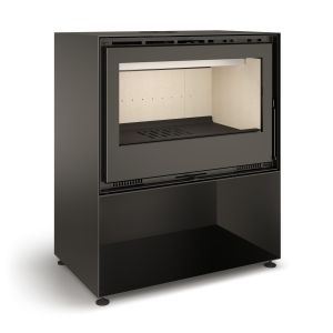Tj - salamandra a lenha com lenheiro modelo júcar 80 de 7,4 kw