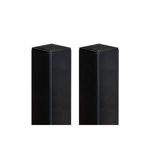 Conjunto de 2 postes de ferro dario 6x6cm alt.190cm preto mate