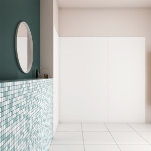 Painel de parede de alumínio para banheiro,branco fosco,90x90x120x210cm
