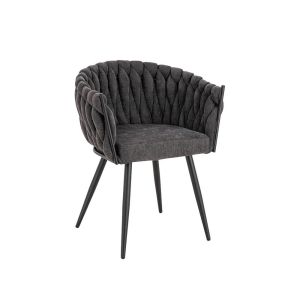 Silla de comedor tejida ayla - lote de 6 gris oscuro