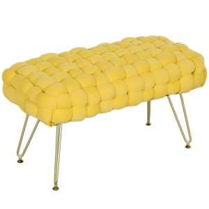 Apoio para os pé 76x38x41,5 cm color amarillo Homcom, casa - quarto