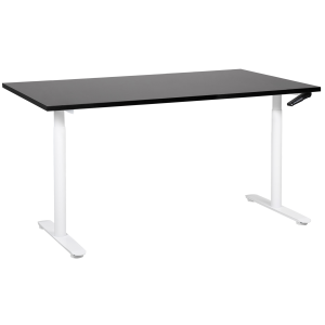 Secretária de pé ajustável manualmente destinas 160 cm 72 cm preto/branco