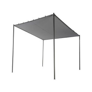 Pérgula de jardim vimino 282 cm 294 cm metal cinzento escuro
