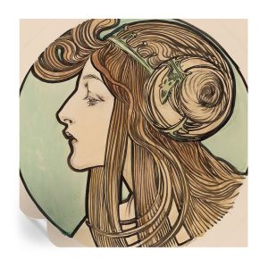 Papel de parede autocolante retrato art nouveau 250x250 tulup