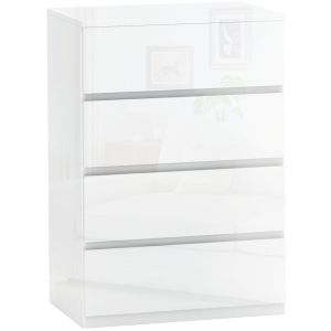 Cómoda com 4 gaveta 55x33x80 cm color blanco Homcom