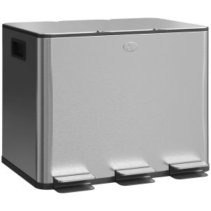Balde de lixo 49,6x34,5x38,6 cm aço inoxidável color gris Homcom