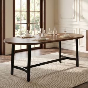 Mesa de jantar para 6 a 8 pessoas nogueira 75x180x80cm