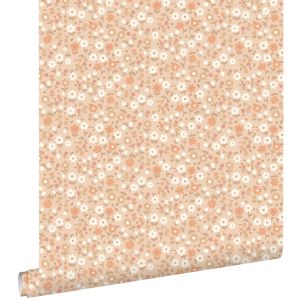 Estahome papel de parede flores terracota claro 53 cm x 10.05 m