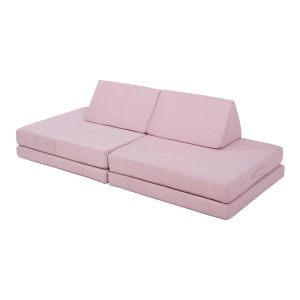 Sofá de brincar norhulta 5 peças 150x66x46 cm cordão cor-de-rosa [en.casa]