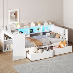 Plataforma de madeira para cama,90x200,branca.