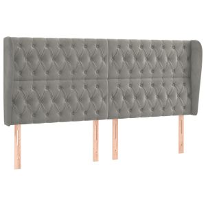 vidaXL cabecero con orejas de terciopelo gris claro 183x23x118/128 cm
