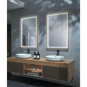 LEDimex-espelho ability 80x80 luz perimetral dourado escovado