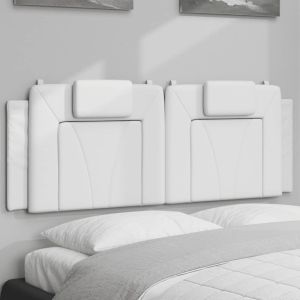 Almofadão de cabeceira 120 cm couro artificial branco ergft9862