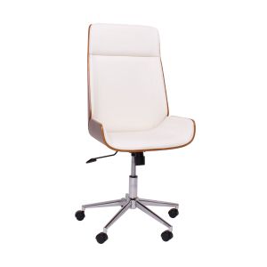Suécia cadeira de escritório 54x109/119x42 cm parawood e pu branco