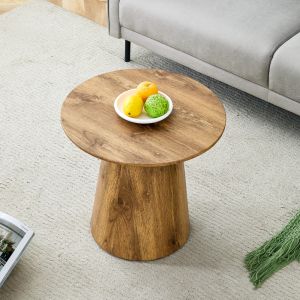 Mesa de centro redonda em mdf madeira 48x50x50cm
