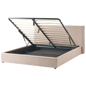Sommier com arrumação lavaur bouclé taupe 180 x 200 cm