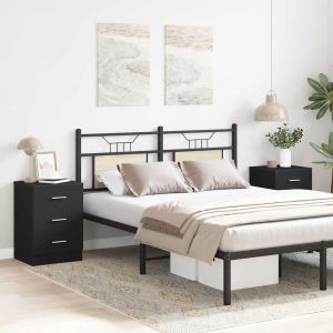 Casa lúmina - set  de 2 mesita de noche negro madeira  38 x 35 x 56 cm
