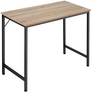 Escritorio estilo industrial estrutura de aço 80 cm madeira clara