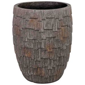 Vaso em fibra de vidro castanho 36x36x45h cm