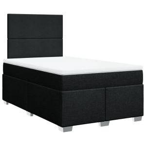 vidaXL cama box spring con colchón tela negro 120x200 cm