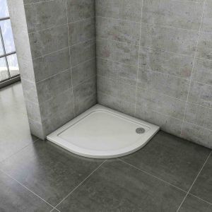 Base de duche quadrant 80x80x3cm branca, pedra artificial