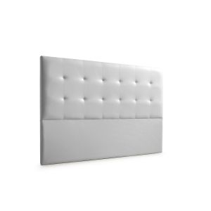 Cabeceira estofada astoria pele sintética 115x120x8 cm - prata - moonia