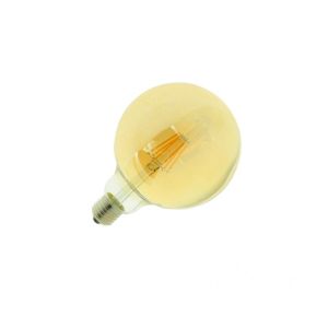Globo bulbo g125 filamento LED 6w E27 branco 2700k cristal dourado
