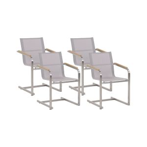 Conjunto de 4 sillas de jardín cosoleto acero inoxidable beige