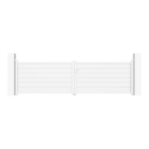 Portão de batente de alumínio 4m eiger h.115cm branco + 2 postes