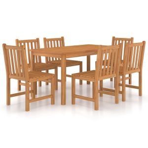 vidaXL conjunto de comedor de jardín de 7 piezas, 140 x 80 cm, madera