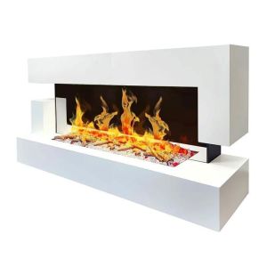 Chemin arte - lareira elétrica de parede quartz 120 cm - efeito chamas LED,
