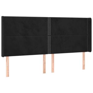 vidaXL cabecero con orejas de terciopelo negro 183x16x118/128 cm