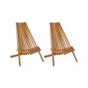 Conjunto de 2 cadeiras de jardim bellano madeira de acácia castanho