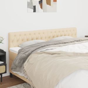 Cabeceira de cama 2 pcs tecido 100x7x78/88 cm creme ptob5490