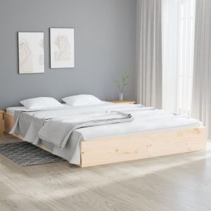 Cama sem colchão 200x200 cm madeira maciça