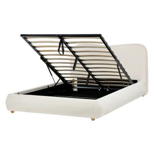 Sommier com arrumação blagnac bouclé branco creme 140 x 200 cm