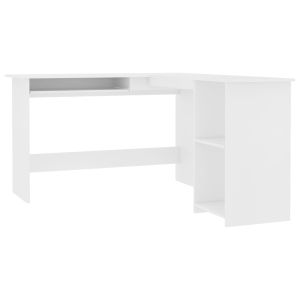 Secretária de canto forma l 120x140x75 cm contraplacado branco