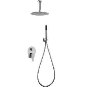 Conjunto de duche embutido inox 316 cromado chuveiro ø25 cm teto