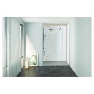Ondee - kit  paneles murales nicho  mármol blanco mate 120cm perfil cromado