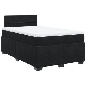 vidaXL cama box spring con colchón terciopelo negro 120x190 cm