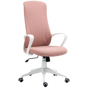 Cadeira de escritório ergonómica poliéster, espuma, nylon, pu e aço rosa