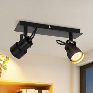 Nettlife luminária de teto negro gu10 28x7