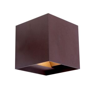 Aplique de exterior LED leva 2 luzes neutras quadradas marrons ip54