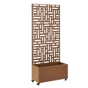 Divisória bernalda com floreira aço 190 x 82 x 38 cm castanho casa.pro