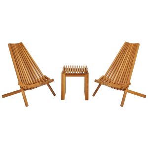 Conjunto bistro bellano madeira de acácia castanho