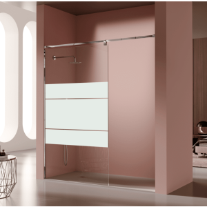 Panel fijo de ducha fresh salomon straight cromado  68 - 69 cm con decorado